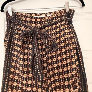 Patterned Black and Tan bohemian inspired anthro pants